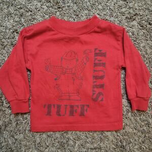 Vintage Boys Buster Brown Red 2T Tuff Stuff Construction Shirt Long Sleeve